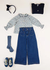 Soft Denim Wide Leg Trousers in Denim Blue (3-10yrs) Trousers  from Pepa London US