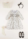 The Black and White Toile Dress Girl Look Look  from Pepa London US