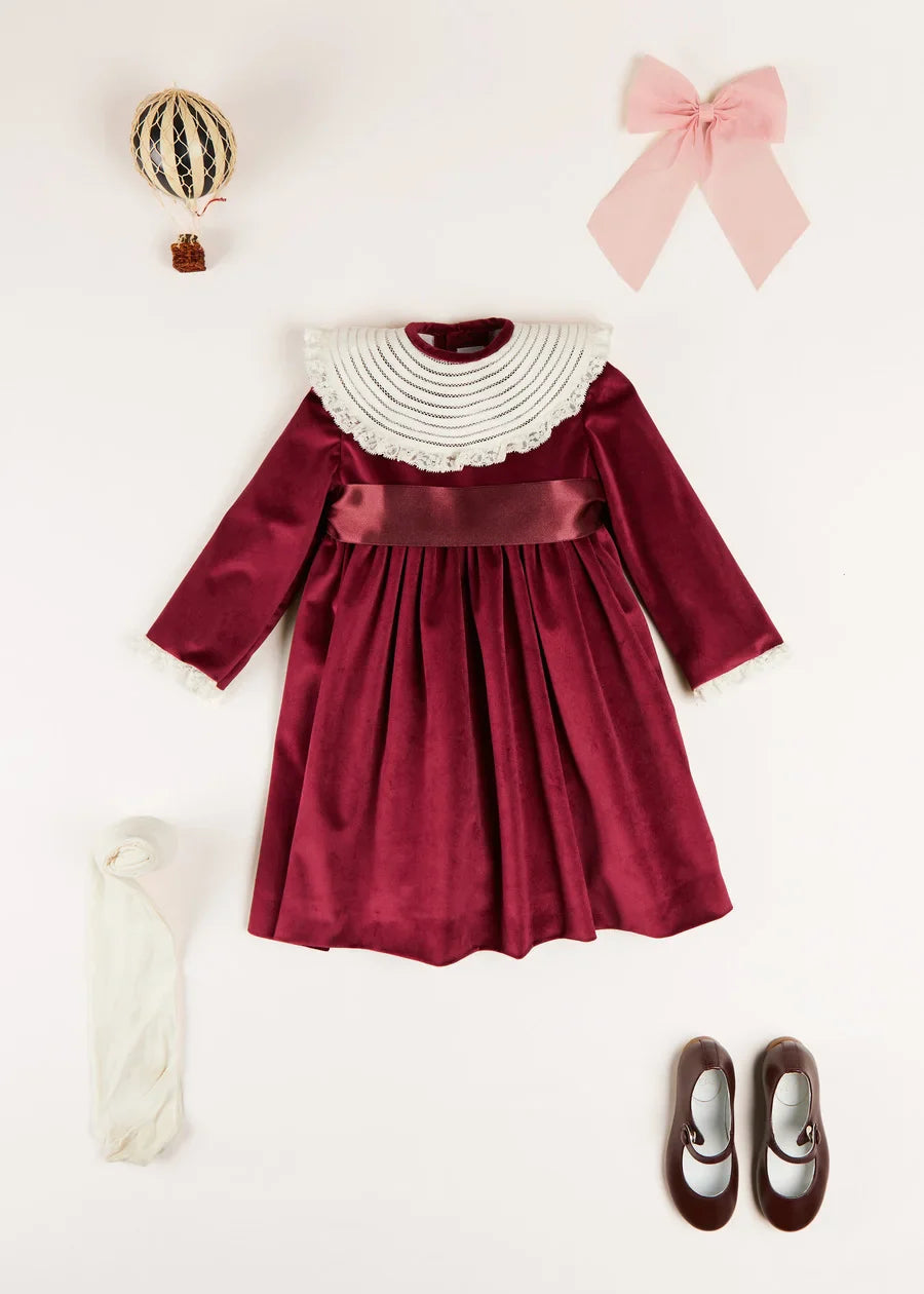 The Burgundy Velvet Dress Girl Look LOOK from Pepa London US