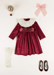 The Burgundy Velvet Dress Girl Look LOOK from Pepa London US