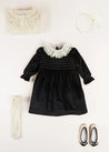 The Black and White Velvet Dress Girl Look Look  from Pepa London US