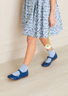 Leather Mary Jane Shoes in Blue (25-34EU) Shoes  from Pepa London US