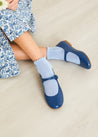 Leather Mary Jane Shoes in Blue (25-34EU) Shoes  from Pepa London US