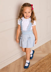 Alexander Stripe Smocked Skirt with Braces in Blue (18mths-6yrs) SKIRTS from Pepa London US