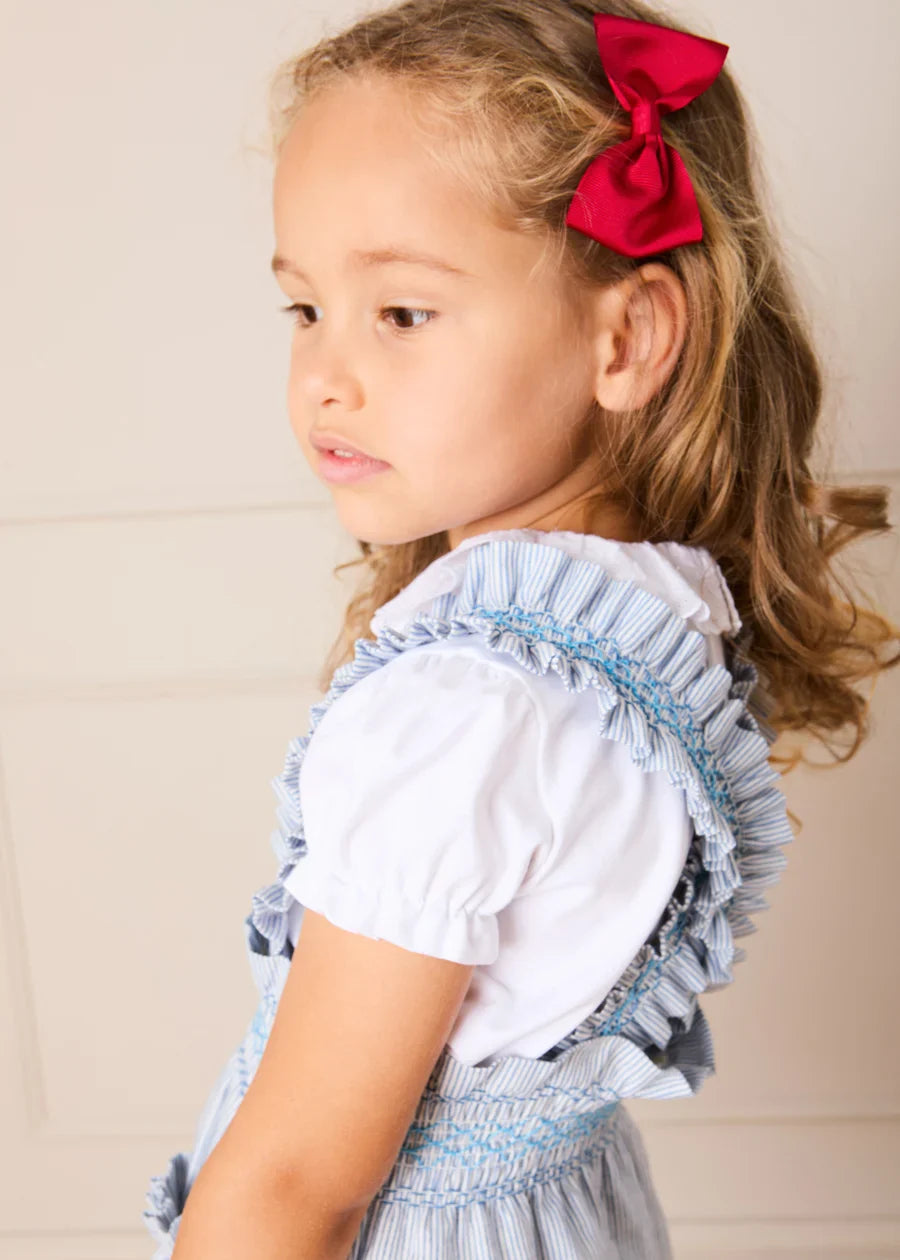 Alexander Stripe Smocked Skirt with Braces in Blue (18mths-6yrs) SKIRTS from Pepa London US