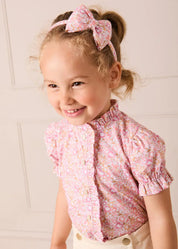 Nellie Floral Medium Bow Hairband in Pink (OS) Hair Accessories from Pepa London US