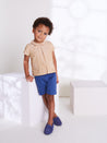 Classic Turn-up Hem Cotton Shorts in French Blue (18mths-3yrs) Shorts  from Pepa London US