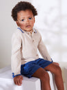 Classic Turn-up Hem Cotton Shorts in French Blue (18mths-3yrs) Shorts  from Pepa London US