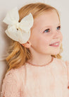 Tulle Long Bow Clip In Cream HAIR ACCESSORIES  from Pepa London US