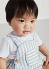 Chunky Stripe Pocket Front Dungaree Romper in Blue (3-18mths) Dungarees  from Pepa London US