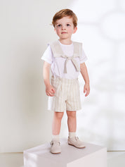 Sailor Collar Striped Set in Beige (12mths-6yrs) SETS from Pepa London US