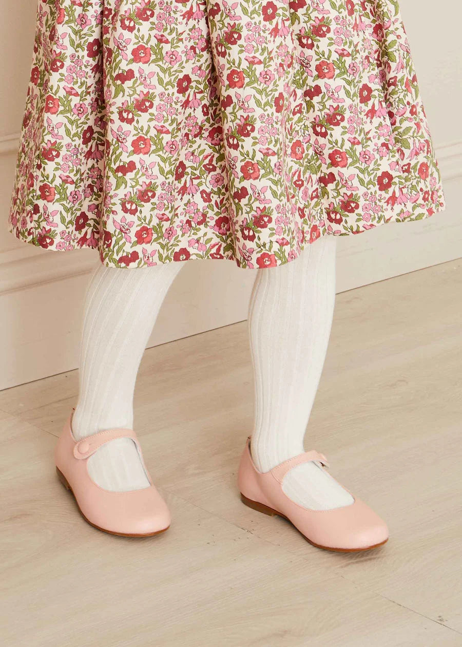 Daphne Floral Hand Smocked Double Breasted Dress in Pink (18mths-10yrs) Dresses from Pepa London US