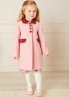 Single Breasted Scallop Detail Coat in Pink (2-10yrs) Coats from Pepa London US