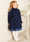 Single Breasted Scallop Detail Coat In Navy (12mths-10yrs) COATS from Pepa London US