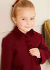 Single Breasted Scallop Detail Coat In Burgundy (12mths-10yrs) COATS  from Pepa London US