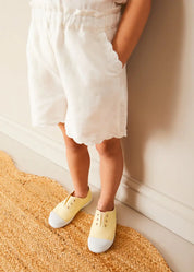 Canvas Plimsolls in Cream (20-35EU) SHOES from Pepa London US