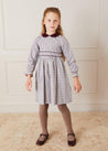 Check Peter Pan Collar Belted Dress In Beige (2-10yrs) DRESSES  from Pepa London US