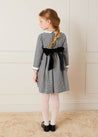 Gingham Ruffle Collar Back Bow Dress In Black (2-10yrs) DRESSES  from Pepa London US