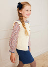 Cable Detail Button Up Knitted Vest In Cream (4-10yrs) KNITWEAR  from Pepa London US