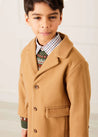 Long Tailored Coat in Camel (4-10yrs) Coats from Pepa London