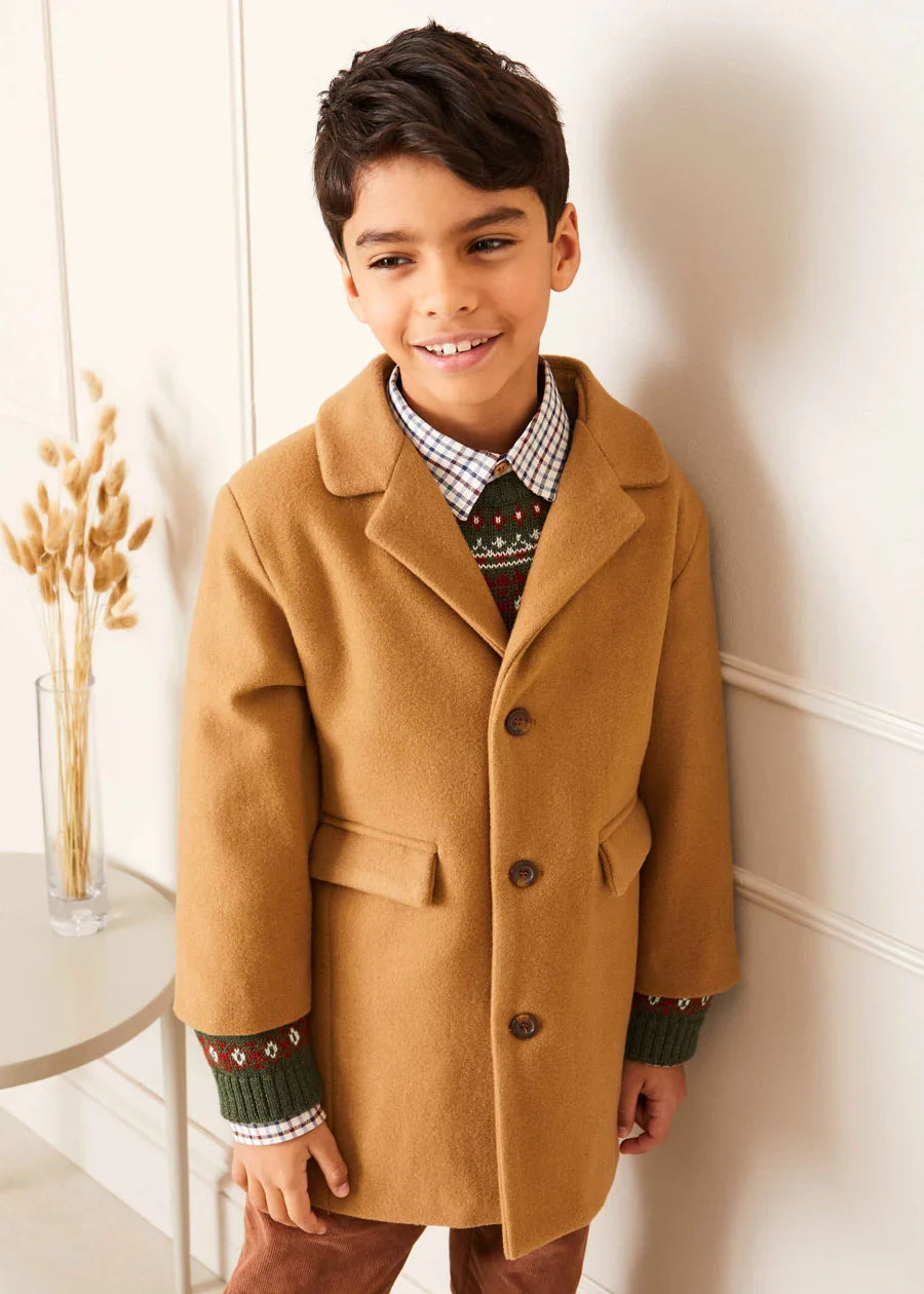 Long Tailored Coat in Camel (4-10yrs) Coats from Pepa London US