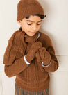 Cable Detail Knitted Hat in Brown (S-L) Accessories  from Pepa London US