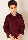 Corduroy Quilted Jacket in Burgundy (4-10yrs) Coats  from Pepa London US