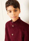 Velvet Mao Collar Blazer in Burgundy (4-10yrs) Coats  from Pepa London US