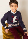 The Navy Bear Intarsia Jumper Boy Look Look  from Pepa London US