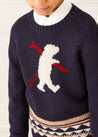 The Navy Bear Intarsia Jumper Boy Look Look  from Pepa London US