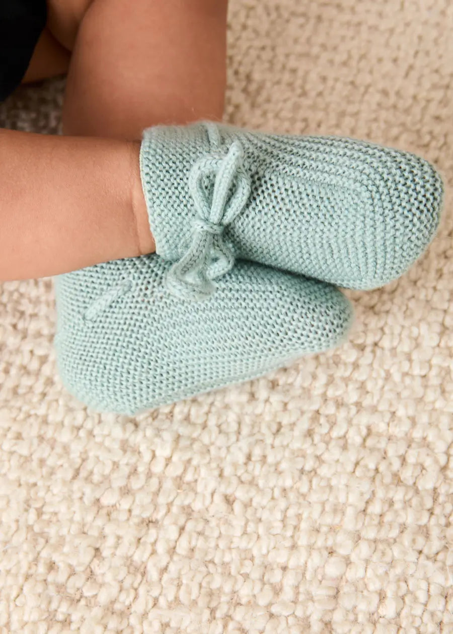 Knitted Booties in Green SHOES from Pepa London US