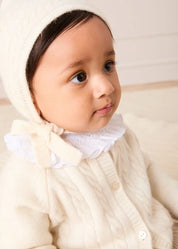 Cashmere Cable Knit Pocket Detail All In One in Cream (1mth-12mths) ALL-IN-ONE from Pepa London US