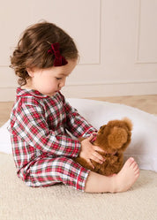 Francis Tartan Long Sleeve All In One Pyjama in Red (6mths-3yrs) #N/A from Pepa London US