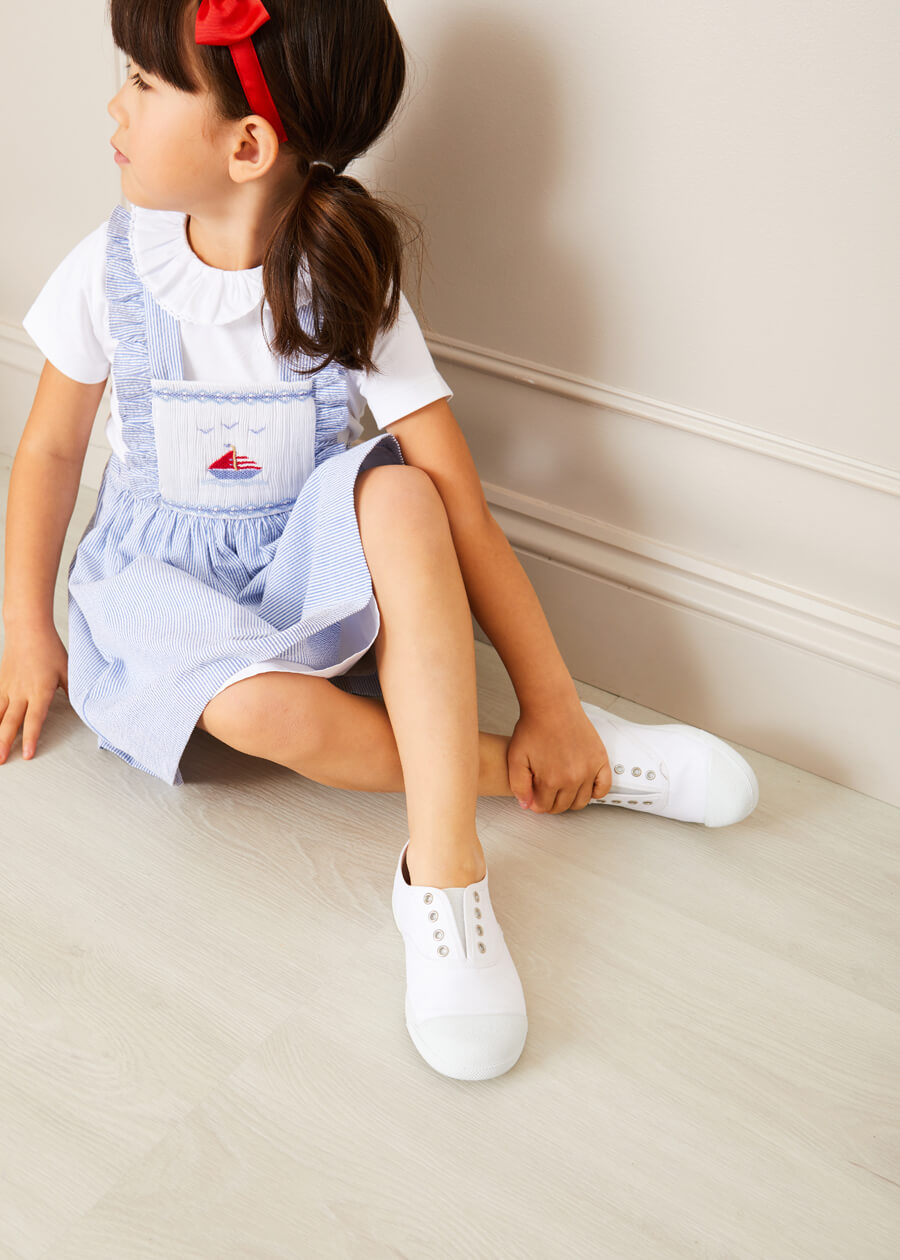 Canvas Plimsolls in White (20-34EU) Shoes from Pepa London US