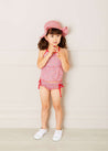 Annie Floral Print Bow Detail Two Piece Swimsuit in Pink (12mths-6yrs) Swimwear  from Pepa London US