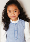 Mao Collar Romantic Blouse in White (18mths-10yrs) Blouses from Pepa London US