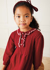 Ruffle Collar Long Sleeve Knitted Dress In Red (4-10yrs) DRESSES  from Pepa London US