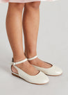 Open Heel Strappy Leather Sandals in Ivory (24-34EU) Shoes  from Pepa London US