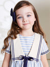 Nautical Stripe Organic Cotton Dress in Sky Blue (12mths-10yrs) Dresses  from Pepa London US