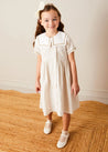 Waterford Striped Mariner Collar Double Breasted Short Sleeve Dress in Beige (12mths-10yrs) DRESSES from Pepa London US