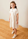 Waterford Striped Mariner Collar Double Breasted Short Sleeve Dress in Beige (12mths-10yrs) DRESSES from Pepa London US