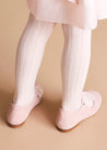 Suede Mary Jane Shoes in Pink With Organza Bow (24-34EU) Shoes  from Pepa London US