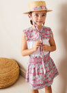 Viola Floral Bib Collar Top in Pink (2-10yrs) TOPS & BODYSUITS from Pepa London US