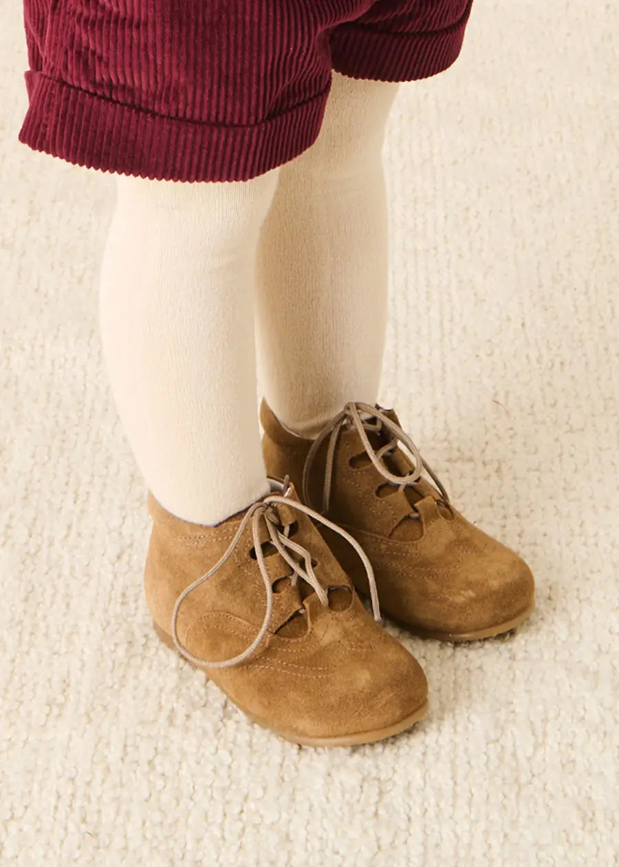 Suede Oxford Baby Booties in Brown (20-24EU) Shoes from Pepa London US