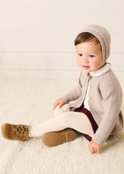 Cable Detail Cardigan in Beige (6mths-3yrs) KNITWEAR from Pepa London US
