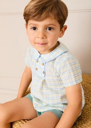 Pip Check Button Detail Short Sleeve Shirt in Green (12mths-5yrs) SHIRTS from Pepa London US