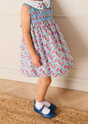 Emilia Floral Embroidered Collar Sleeveless Dress in Red (12mths- 10yrs) DRESSES from Pepa London US