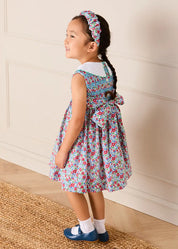 Emilia Floral Embroidered Collar Sleeveless Dress in Red (12mths- 10yrs) DRESSES from Pepa London US