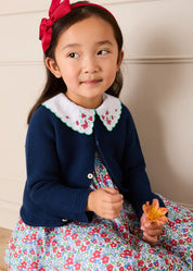 Emilia Floral Embroidered Collar Sleeveless Dress in Red (12mths- 10yrs) DRESSES from Pepa London US