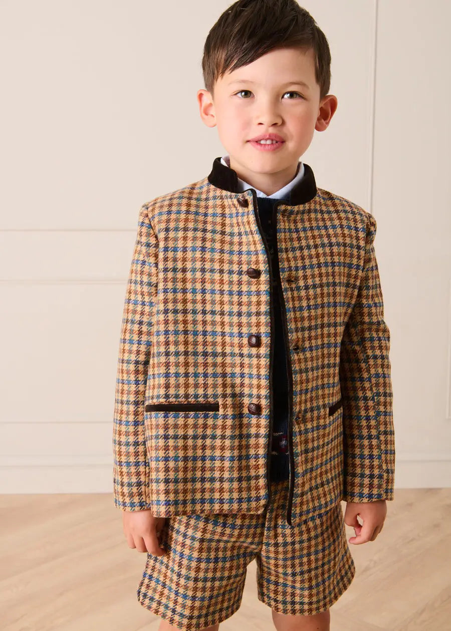 Vincent Check Shorts in Brown (4-10yrs) Shorts from Pepa London US